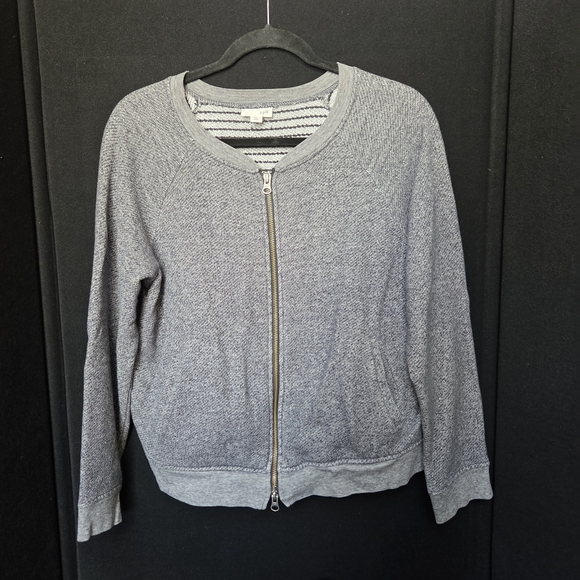 J. Jill Sweaters - J. Jill Gray Zip-Up Sweater 100% Cotton